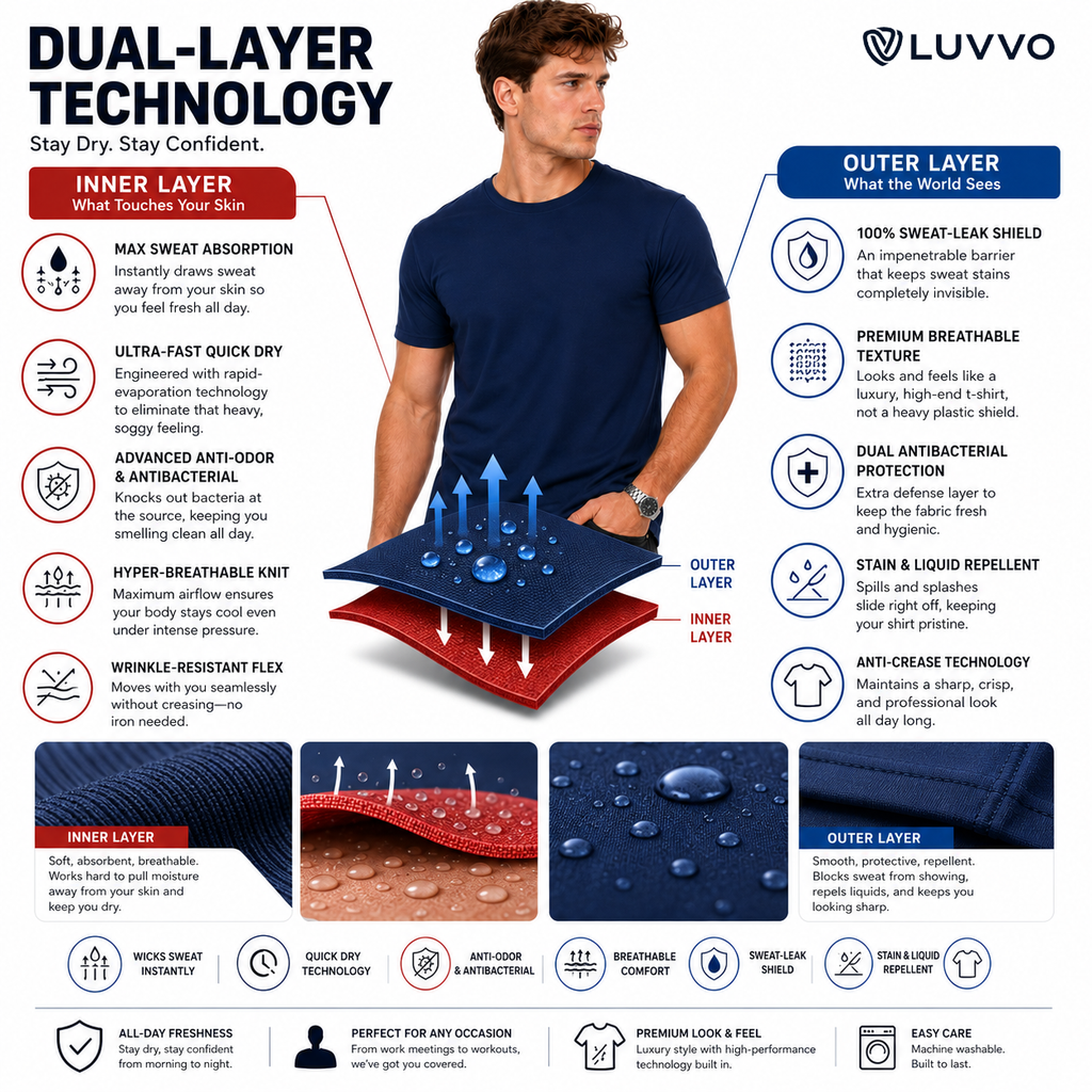 Luvvo Crewneck Oversize Sweat-Proof T-Shirt